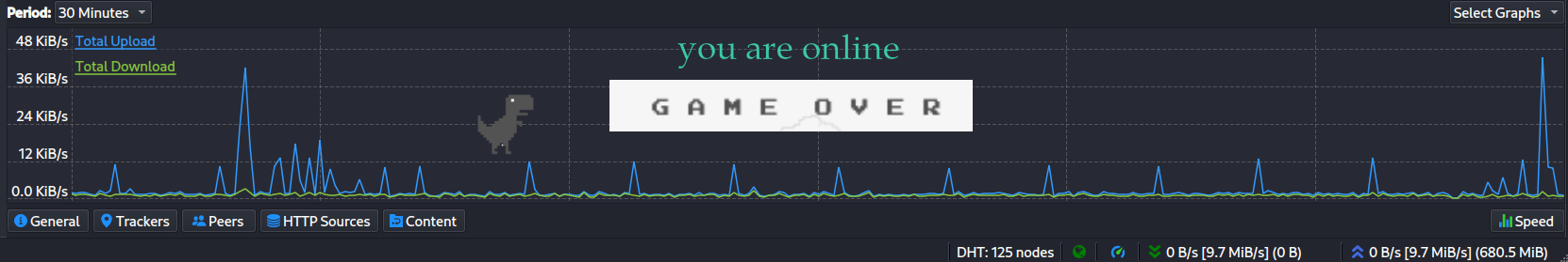 Dino is online, game over